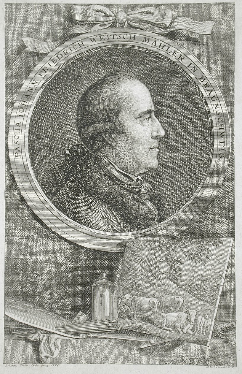 Retrato de Pascha Johann Friedrich Weitsch Mahler, em Braunschweig de Daniel Nikolaus Chodowiecki