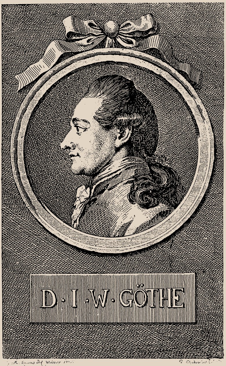 Retrato do autor Johann Wolfgang von Goethe 1749-1832, 1776. de Daniel Nikolaus Chodowiecki