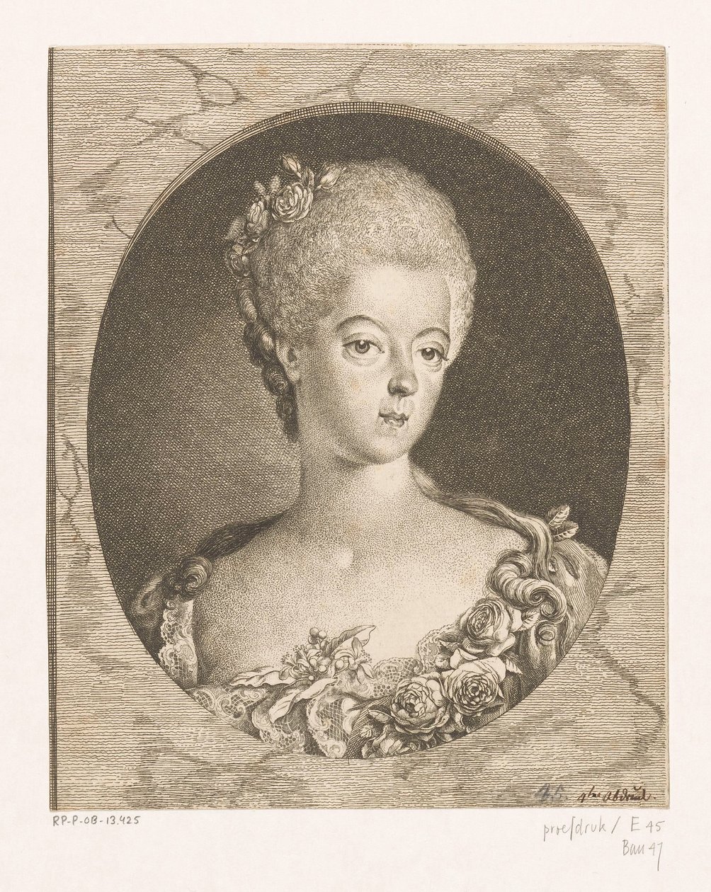Retrato de Wilhelmina da Prússia de Daniel Nikolaus Chodowiecki