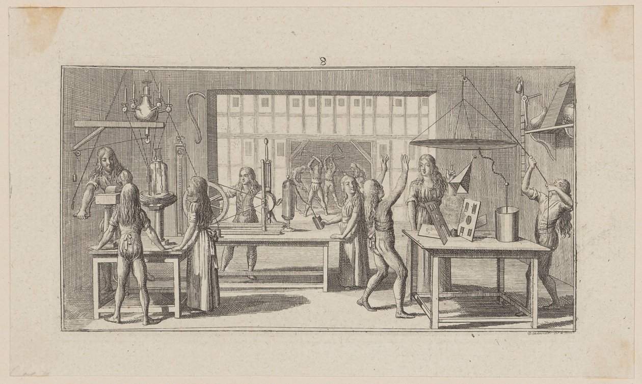 Sala de estar de um professor de ciências naturais de Daniel Nikolaus Chodowiecki