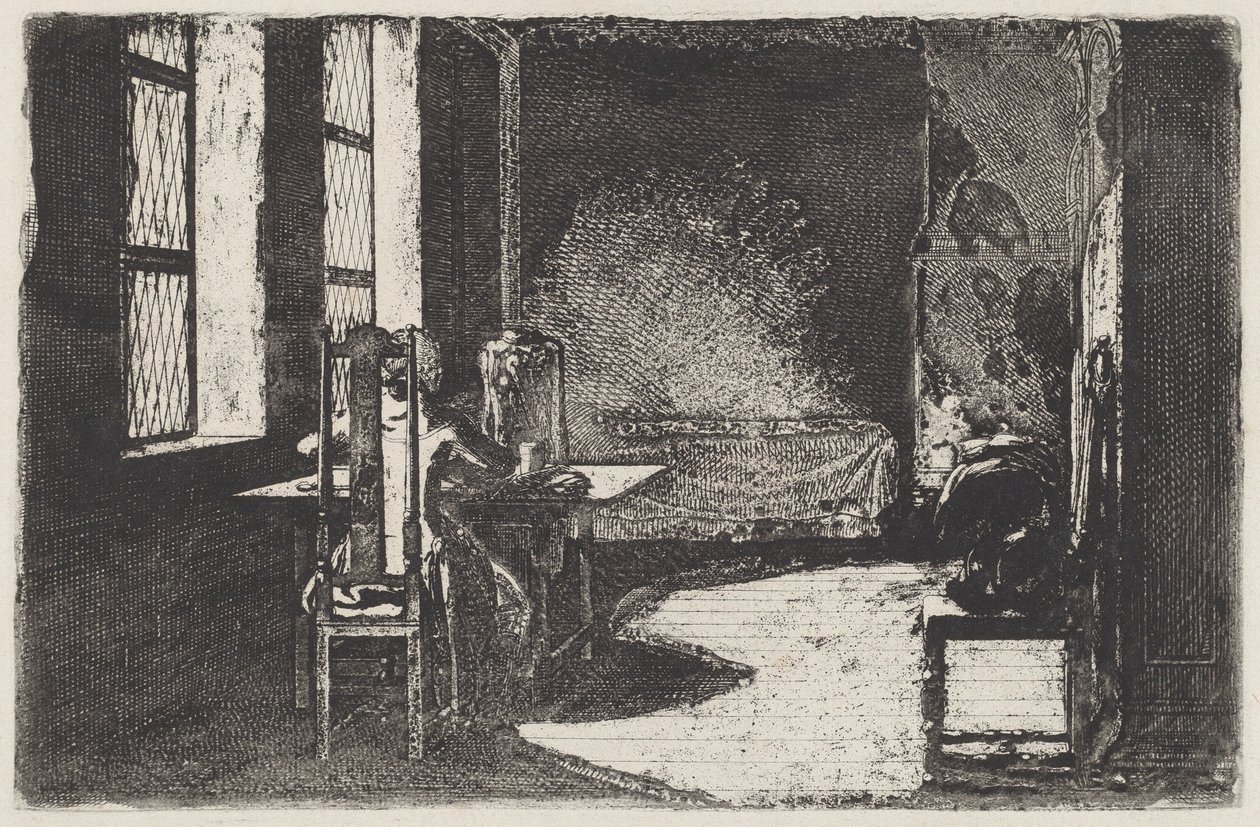 O artista no quarto de sua mãe, Danzig de Daniel Nikolaus Chodowiecki