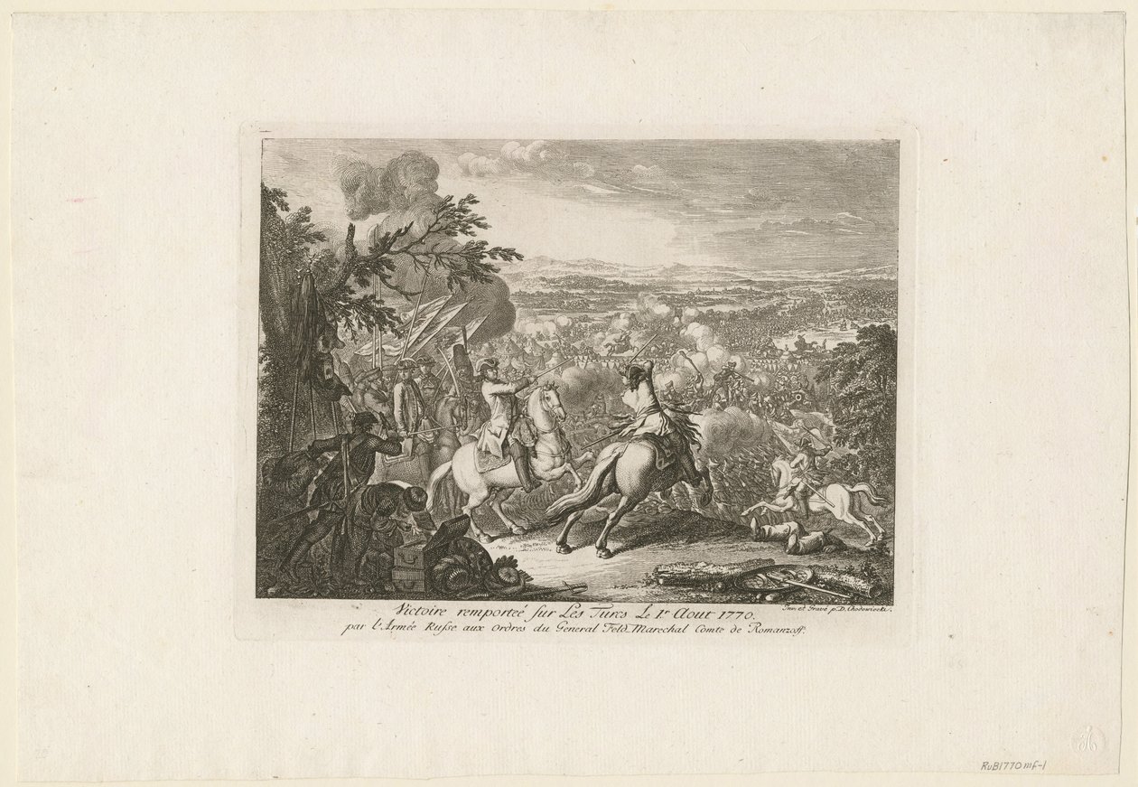 A Batalha de Cahul, 1770 de Daniel Nikolaus Chodowiecki