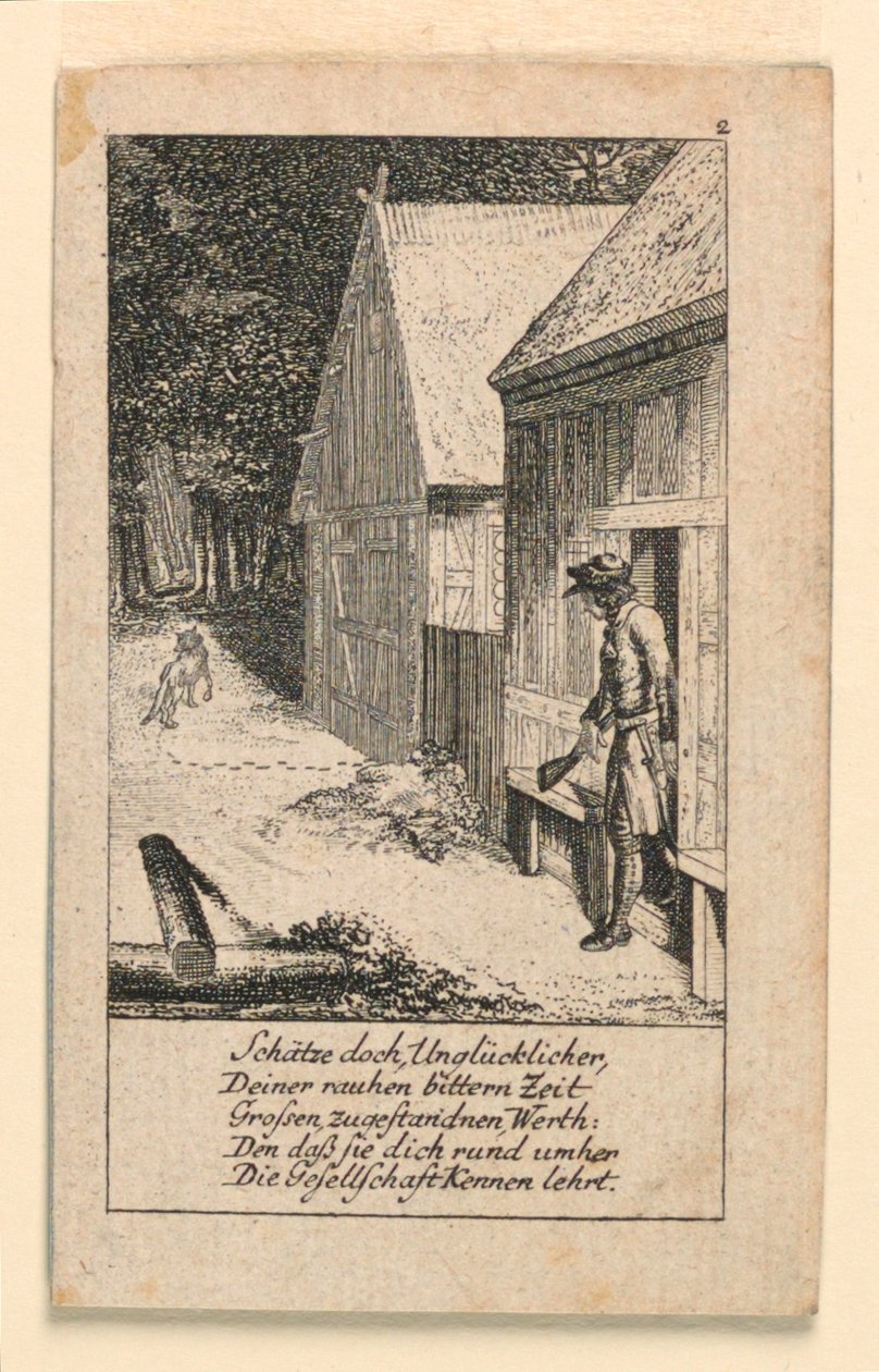 The Devotee of Solitude, Ilustração para "Königl: Grosbrit [anian] calendário genealógico para o ano 1780 Lauenberg por J.G. Berenberg" de Daniel Nikolaus Chodowiecki