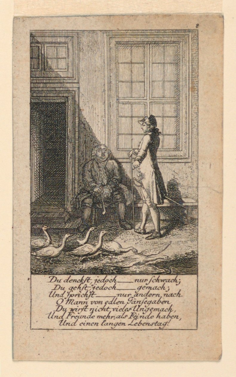 The Lazy and Weak-Minded, Ilustração para "Königl: Grosbrit [anian] calendário genealógico para o ano 1780 Lauenberg por J.G. Berenberg" de Daniel Nikolaus Chodowiecki