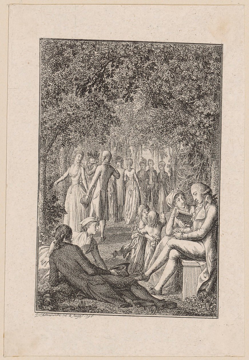 Gravura de cobre da capa do livro de bolso de Becker «[...] para 1796» de Daniel Nikolaus Chodowiecki