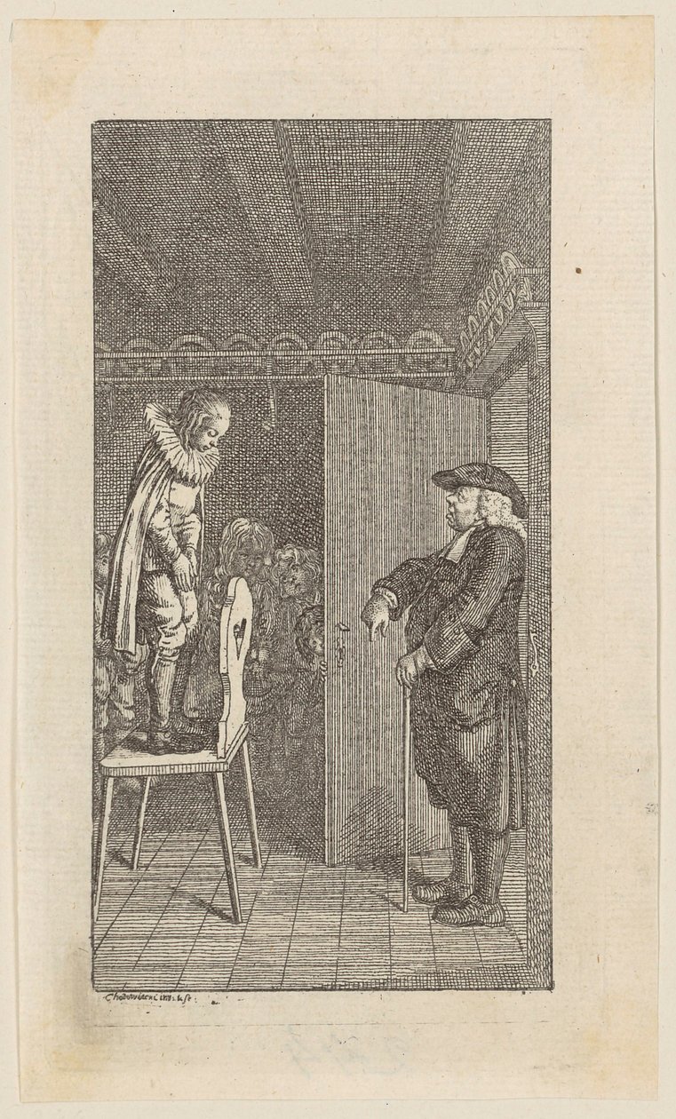 Gravura em cobre da capa de «Os anos de juventude de Heinrich Stilling» de Daniel Nikolaus Chodowiecki