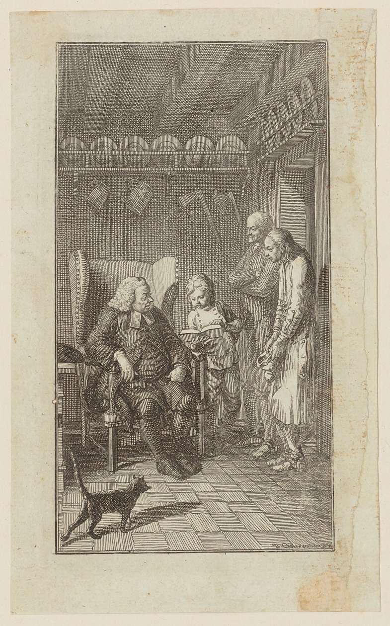 Gravura em cobre da capa de «A Juventude de Heinrich Stilling» de Daniel Nikolaus Chodowiecki