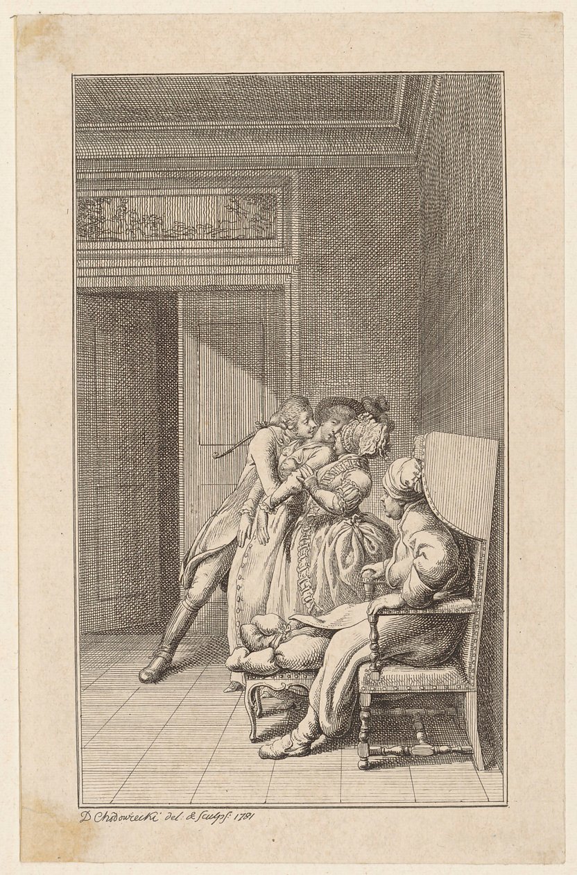 Gravura de cobre da capa de «Philip von Freudenthal», de Hesse, primeiro volume de Daniel Nikolaus Chodowiecki