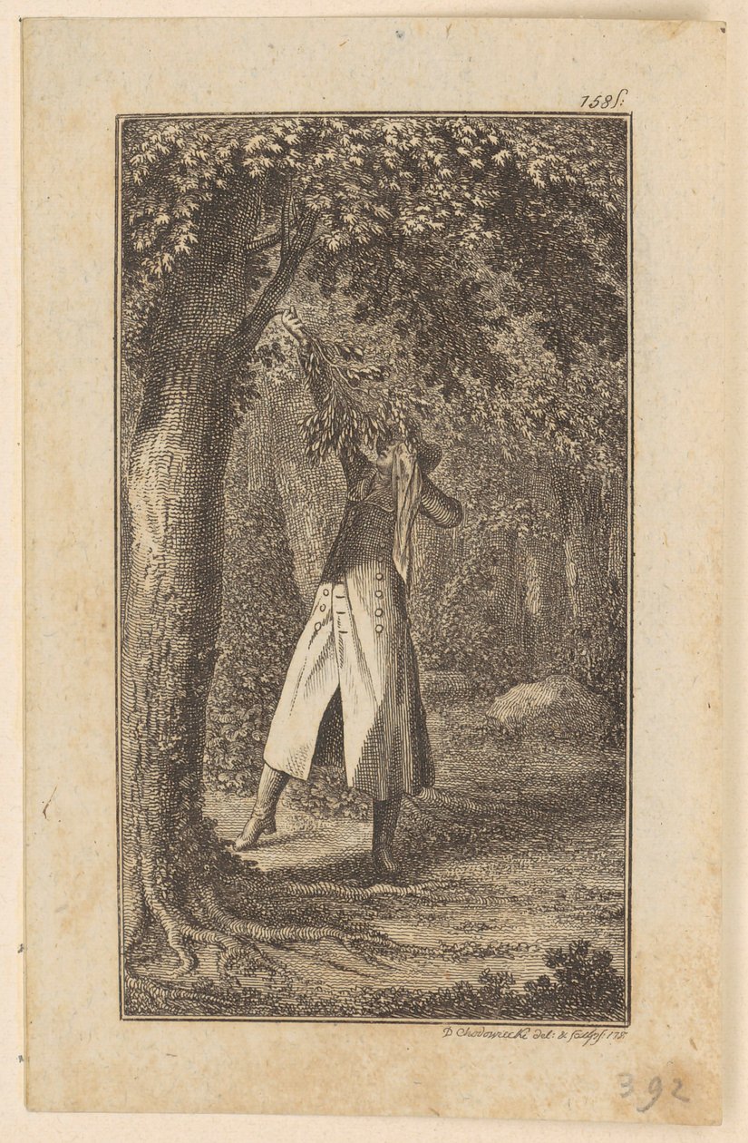 Gravura de cobre da capa de «Wilhelm von Blumenthal», de Schummel, segunda parte de Daniel Nikolaus Chodowiecki