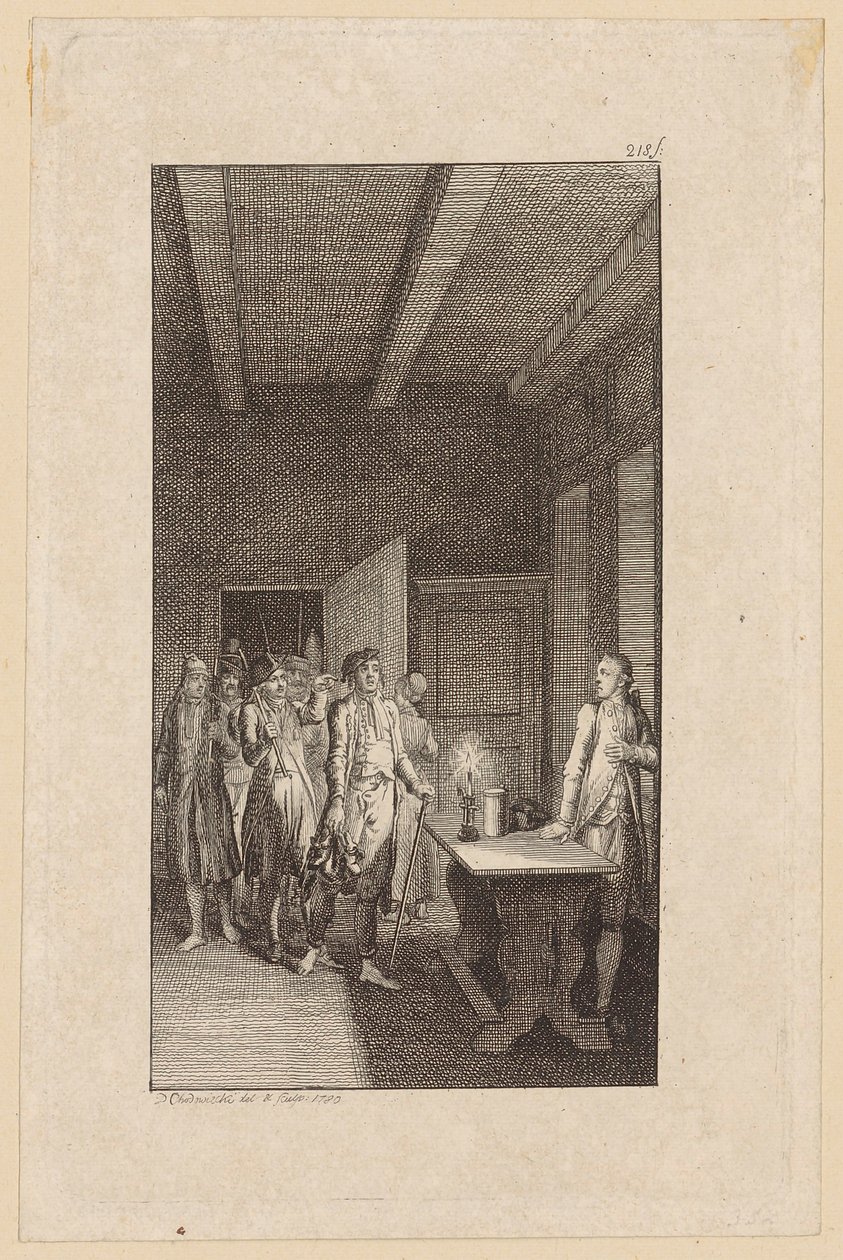 Gravura em cobre da capa do livro «Wilhelm Edelwald», de Westphal de Daniel Nikolaus Chodowiecki