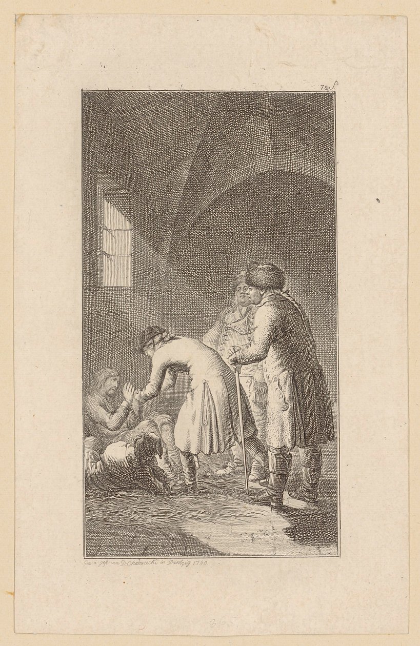 Gravura de frontispício para «Wilhelm Edelwald» de Westphal, segundo volume de Daniel Nikolaus Chodowiecki