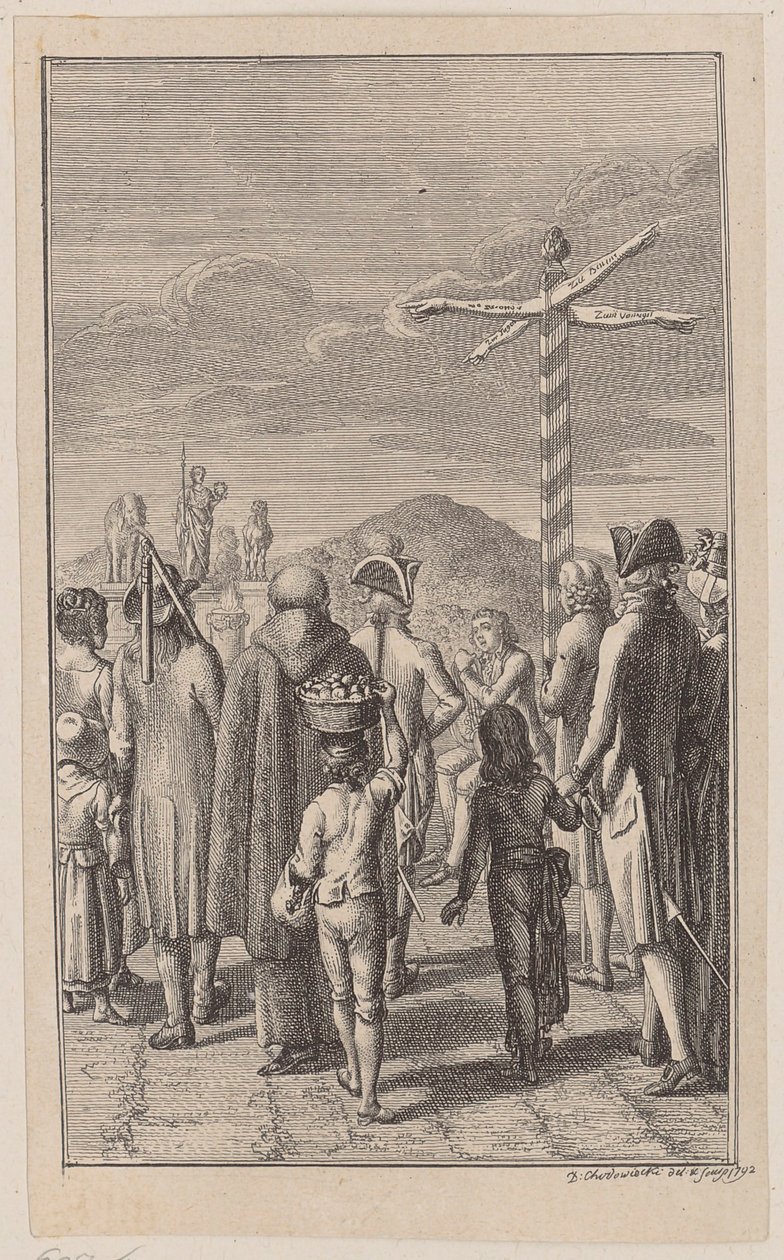 Gravura em cobre da capa do livro «Gedichte», de Wiesinger de Daniel Nikolaus Chodowiecki