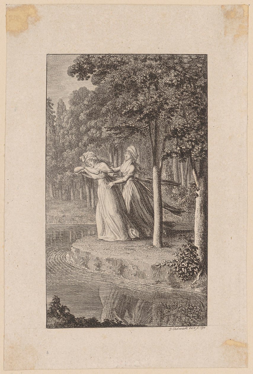 Gravura em cobre da capa da revista mensal de Leipzig de 1794 de Daniel Nikolaus Chodowiecki