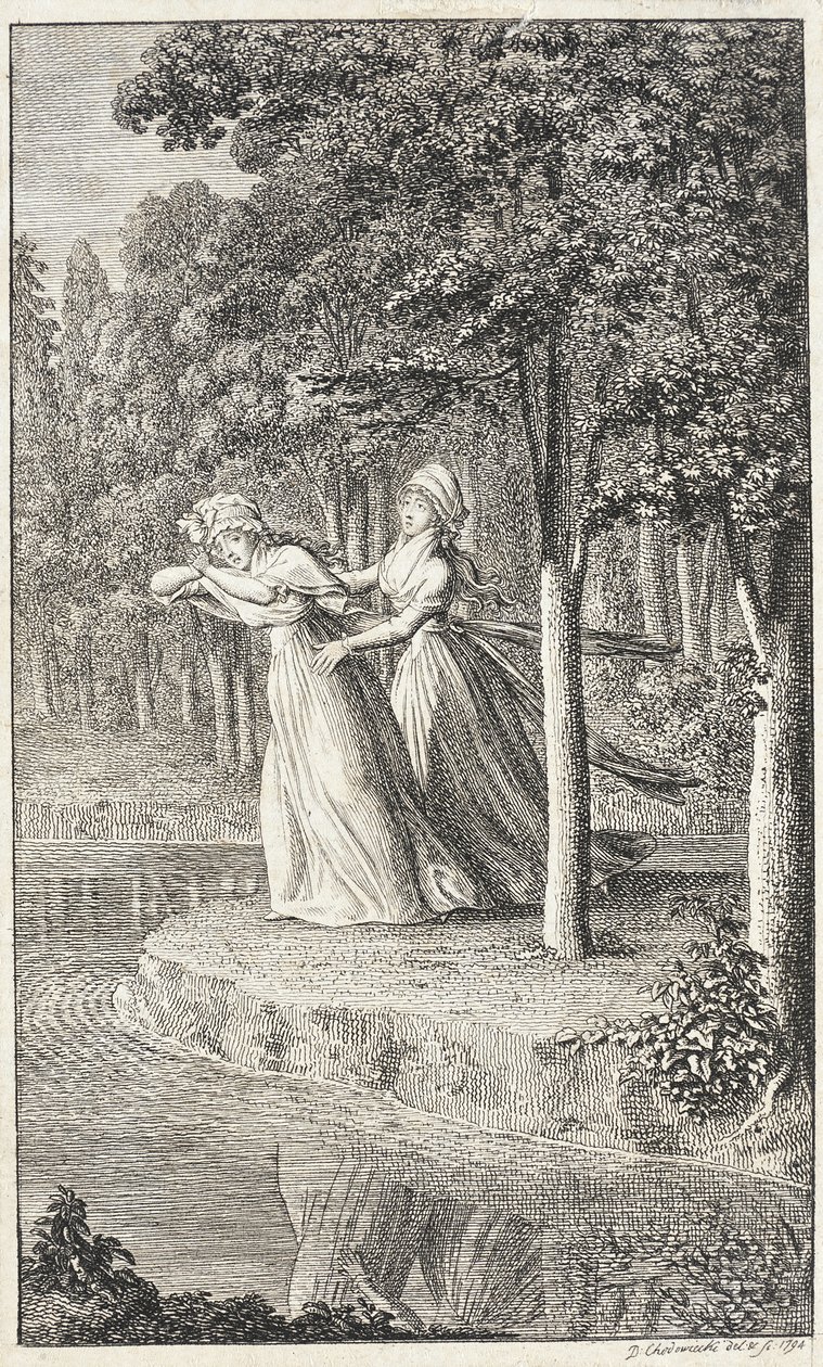 Página de título para a «Revista Mensal para Senhoras de Leipzig de 1794» de Daniel Nikolaus Chodowiecki