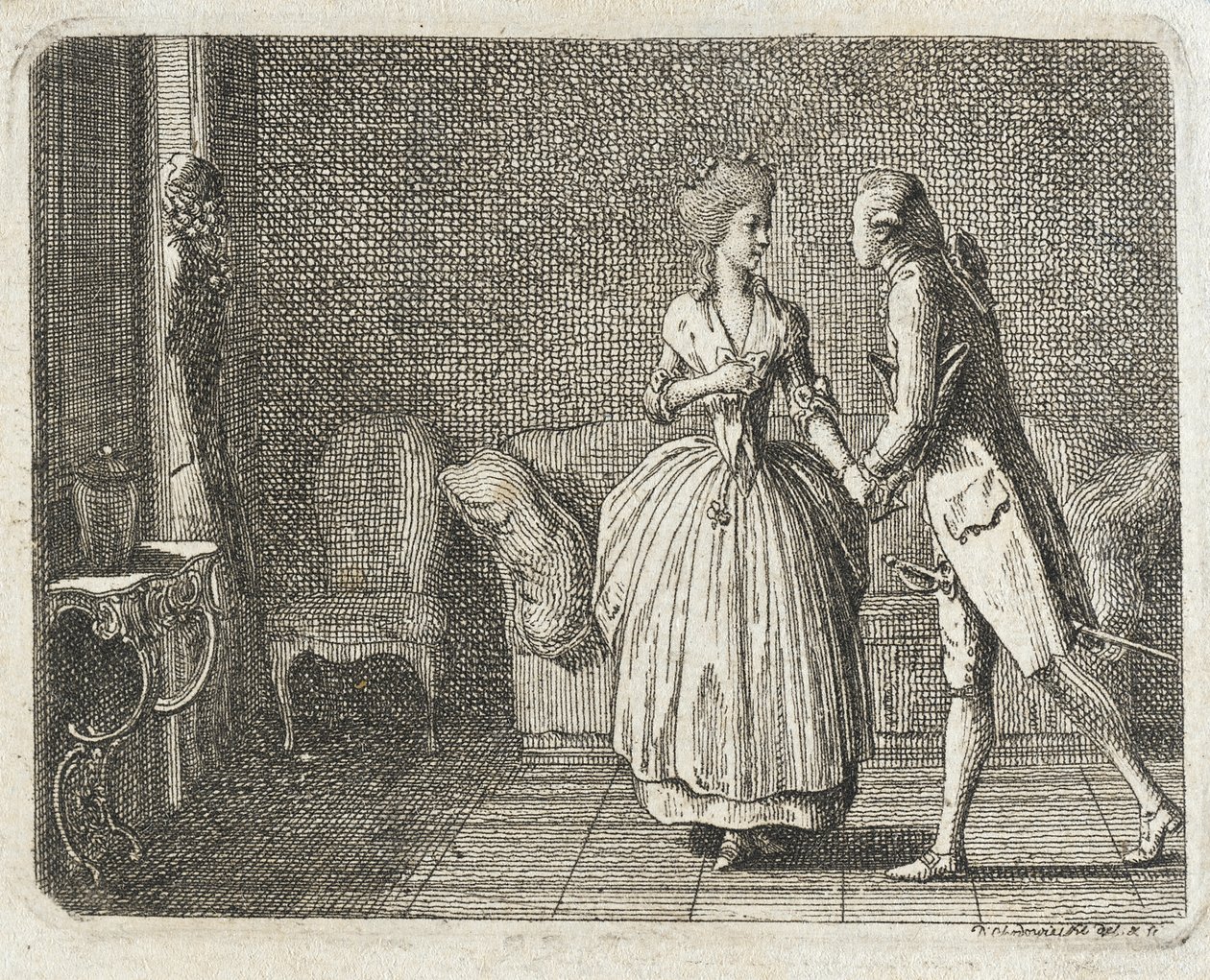 Vignette do título para «Sketches», de Meissner de Daniel Nikolaus Chodowiecki