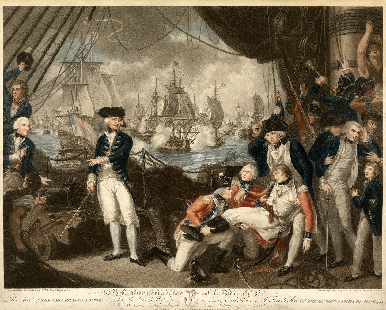 Vitória do senhor Howe no glorioso primeiro de junho de 1794, bar. 1795 de Daniel Orme