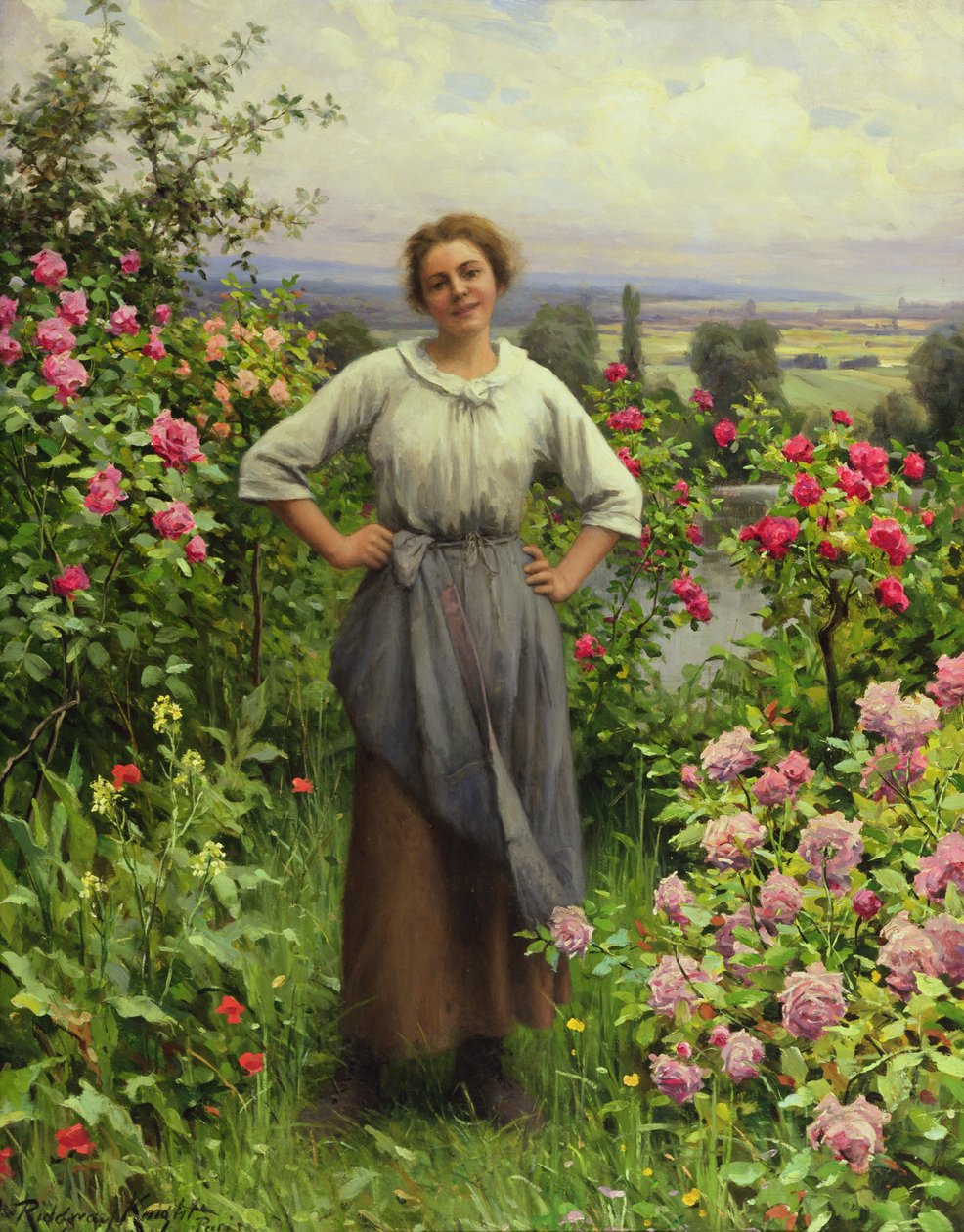 A vida é doce (óleo sobre tábua) de Daniel Ridgway Knight