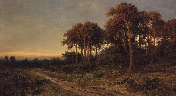 Paisagem com duas figuras ao pôr-do-sol de Daniel Sherrin