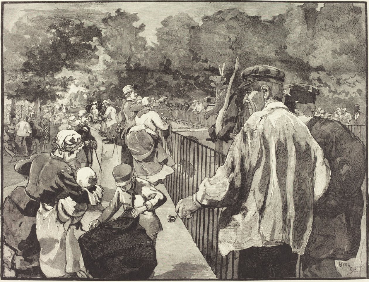 No Jardin des Plantes, 1889. de Daniel Urrabieta Vierge