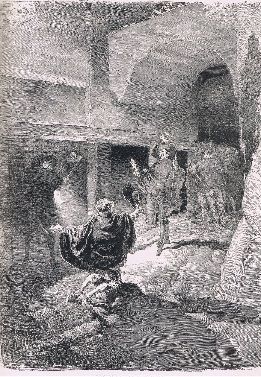 Don Pablo e o guarda, de The Magazine of Art 1893, Cassell and Company de Daniel Urrabieta Vierge