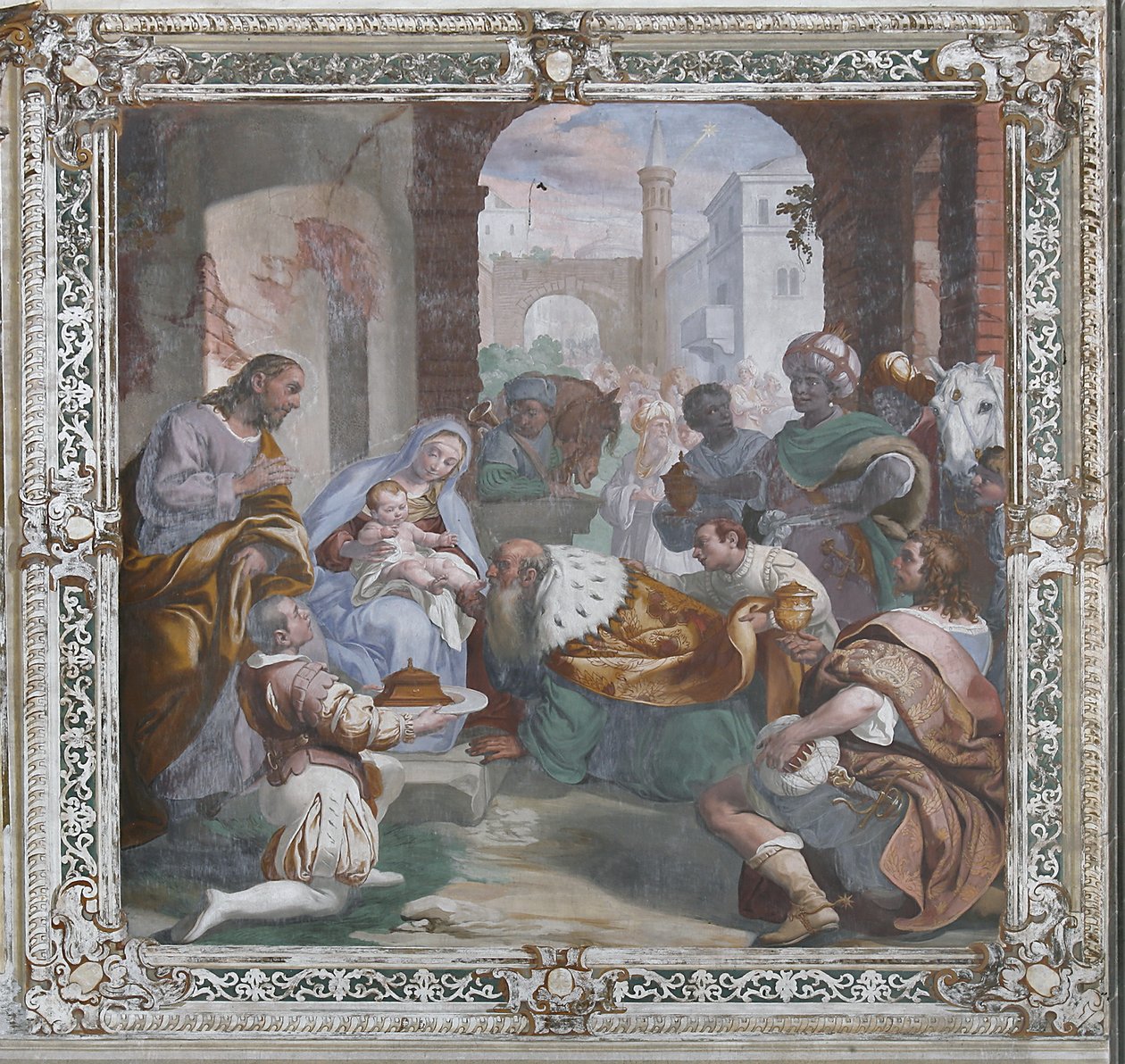 Adoração dos Reis Magos (fresco) de Daniele Crespi