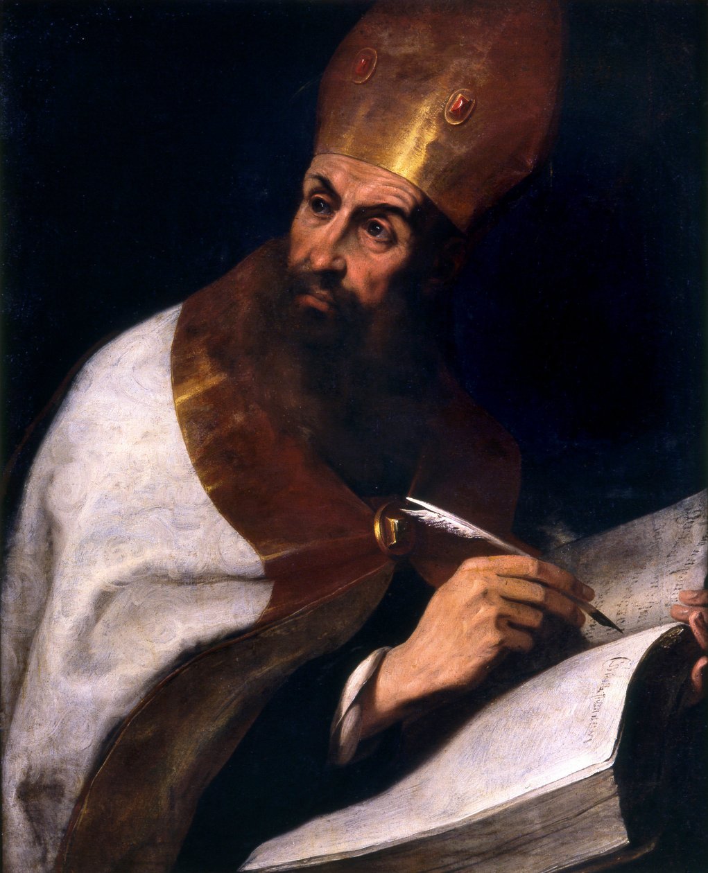 Santo Agostinho Santo Agostinho eveque de Hipona. Pintura de Daniele Crespi (1598-1630) 1623 Basílica de San Giovanni, Busto Arsizio Itália de Daniele Crespi