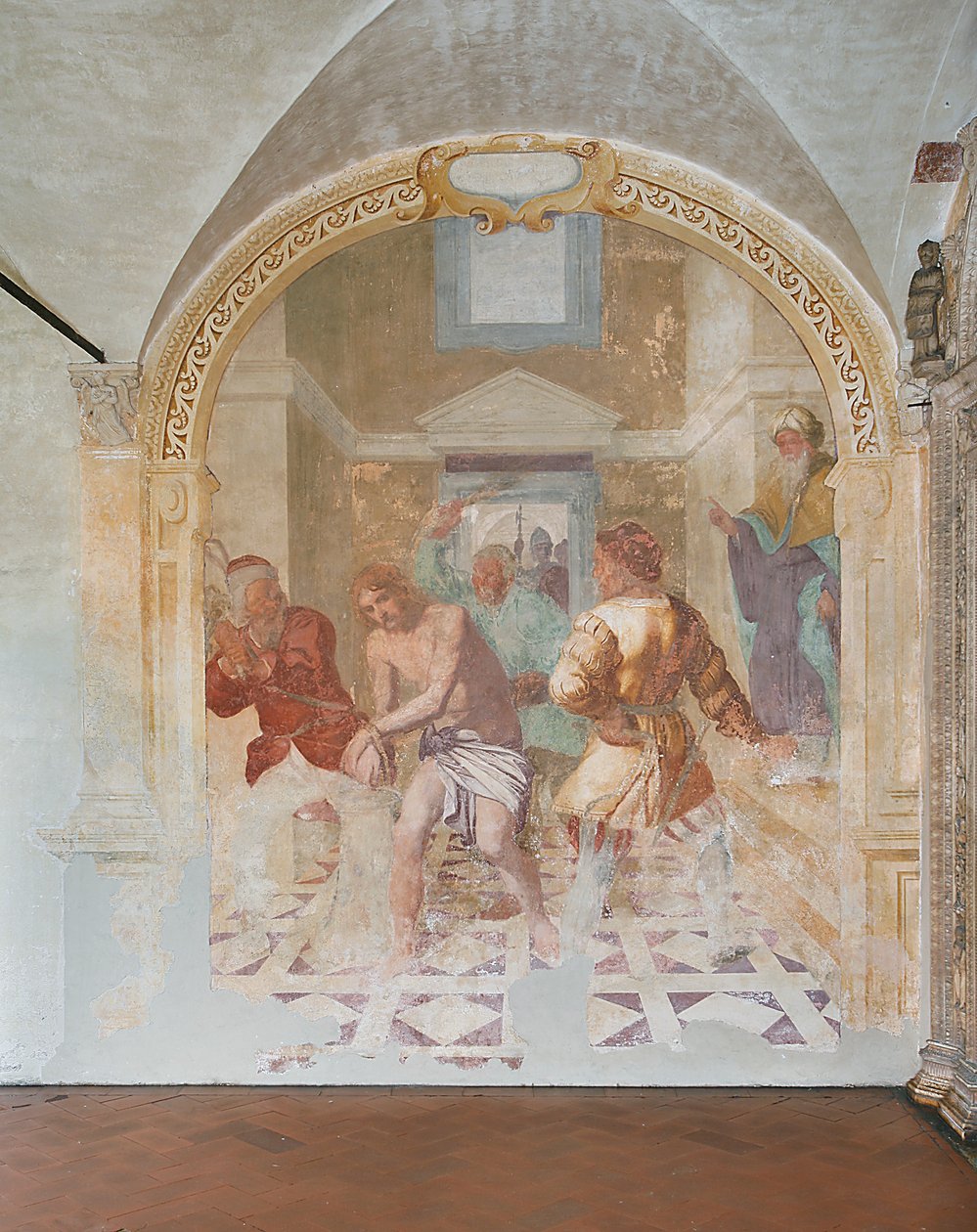 A Flagelação de Cristo (fresco) de Daniele Crespi