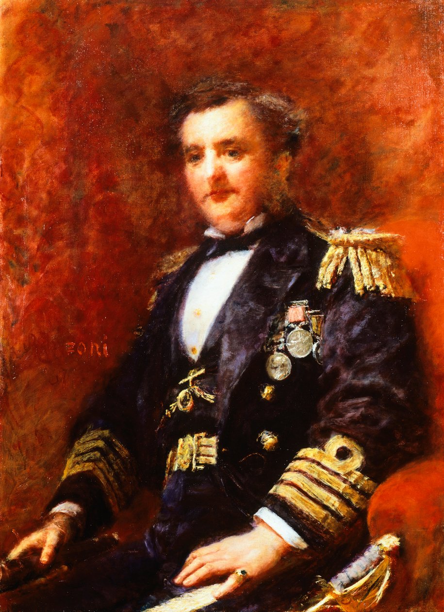 Retrato do Almirante Mervyn Medlycott, de Daniele Ranzoni, óleo sobre tela de Danielle Ranzoni