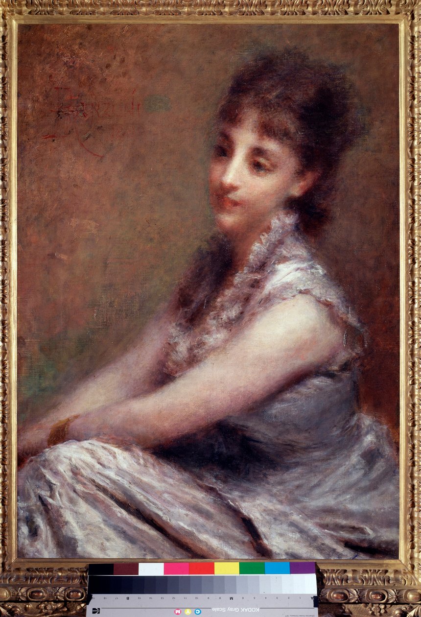 Retrato da Condessa Arriabene (Retrato da Condessa italiana Arrivabene) Pintura de Daniele Ranzoni (1843-1889) 1880 Dim 61x87 cm Milão, Galleria d