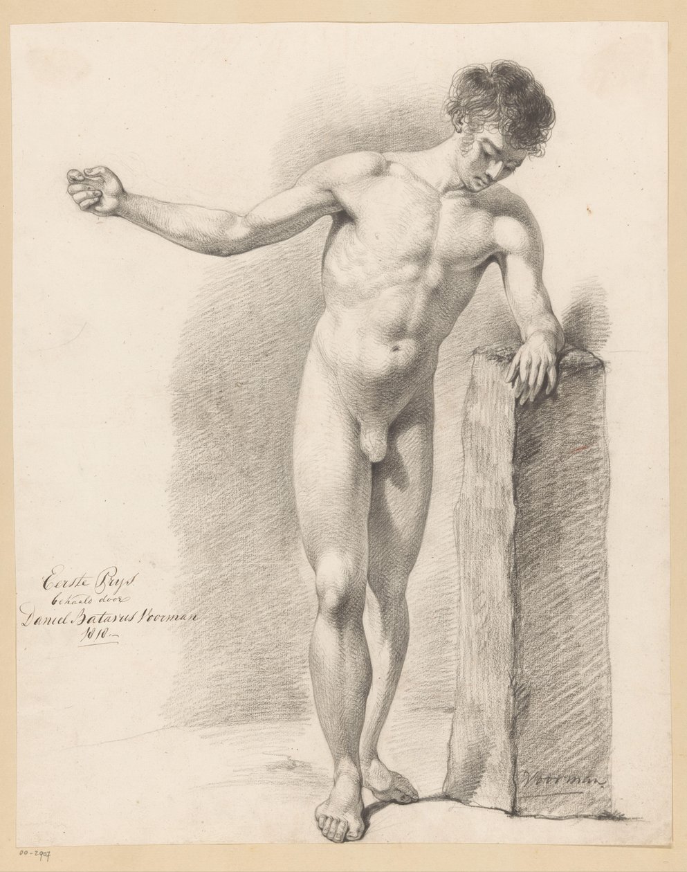 Nu masculino em pé, visto de frente (1º prêmio 1818) de Daniël Batavus Voorman