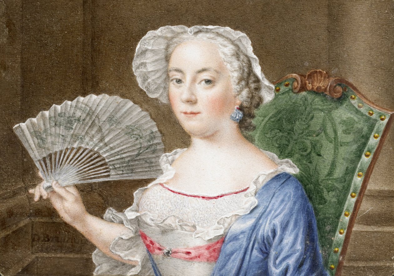 Retrato de uma senhora com ventilador de Daniël Bruyninx
