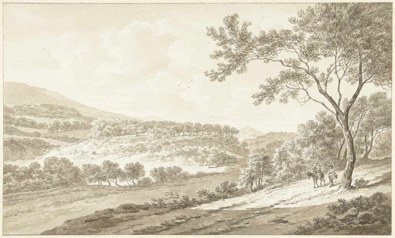 Vista de Palestrina, vista da Villa Adriana de Daniël Dupré