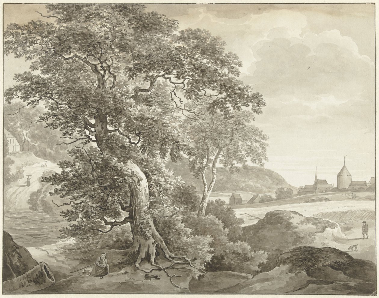 Paisagem depois de Ruisdael de Daniël Dupré