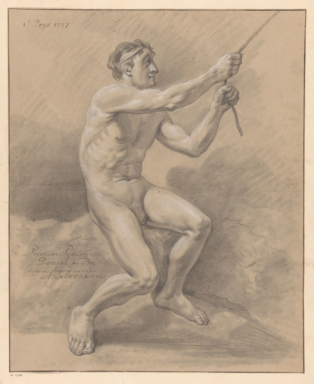 Nu Masculino Sentado, Vista Lateral (1º Prêmio 1777) de Daniël Dupré
