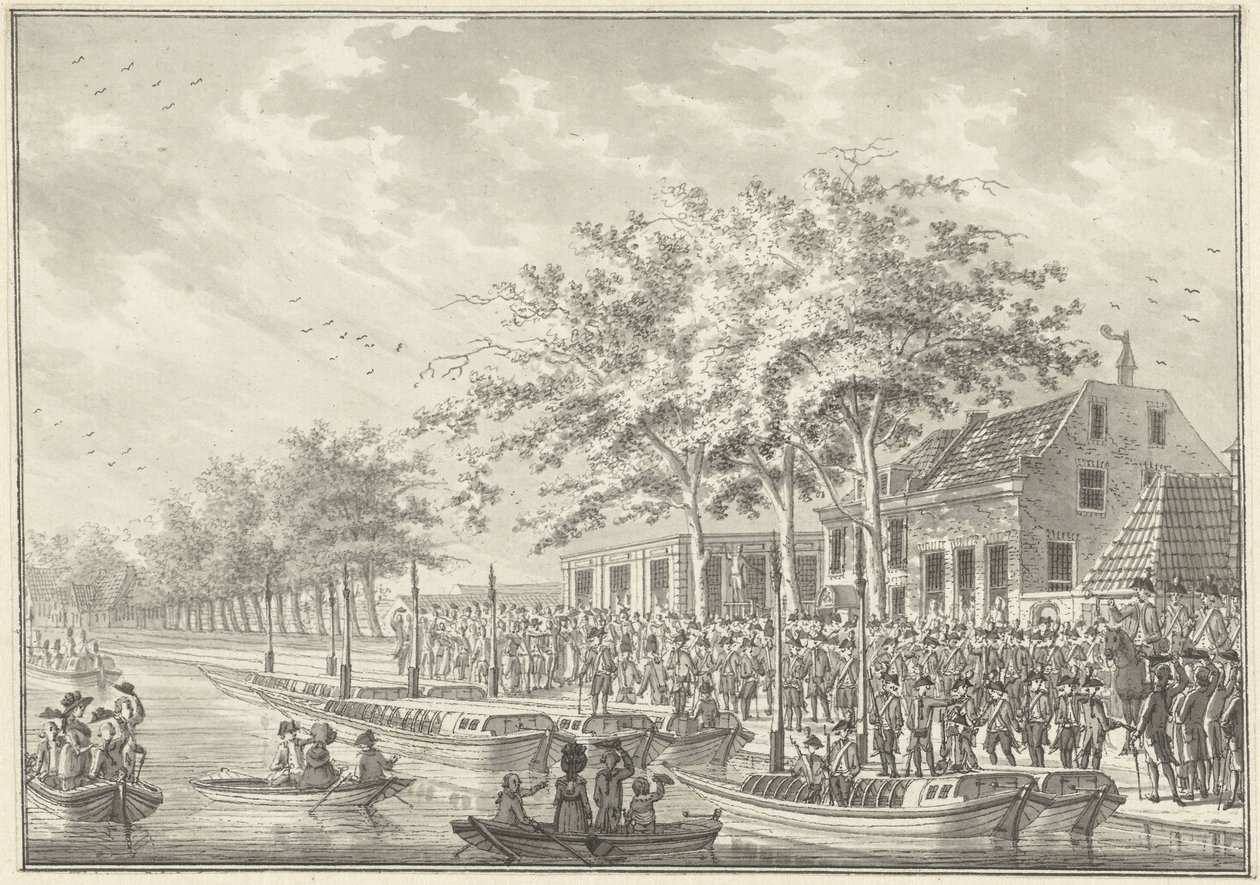 Partida do povo de Amesterdão para Utrecht, 1787 de Daniël Kerkhoff