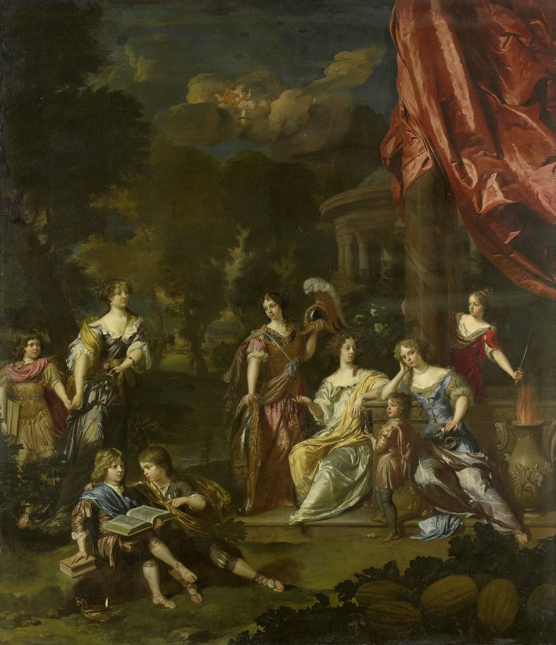 Retrato de grupo alegorizando dos filhos de Diederic Pietersz van Leyden van Leeuwen, burgomestre de Leiden e Alida Paets de Daniël Mijtens (II)