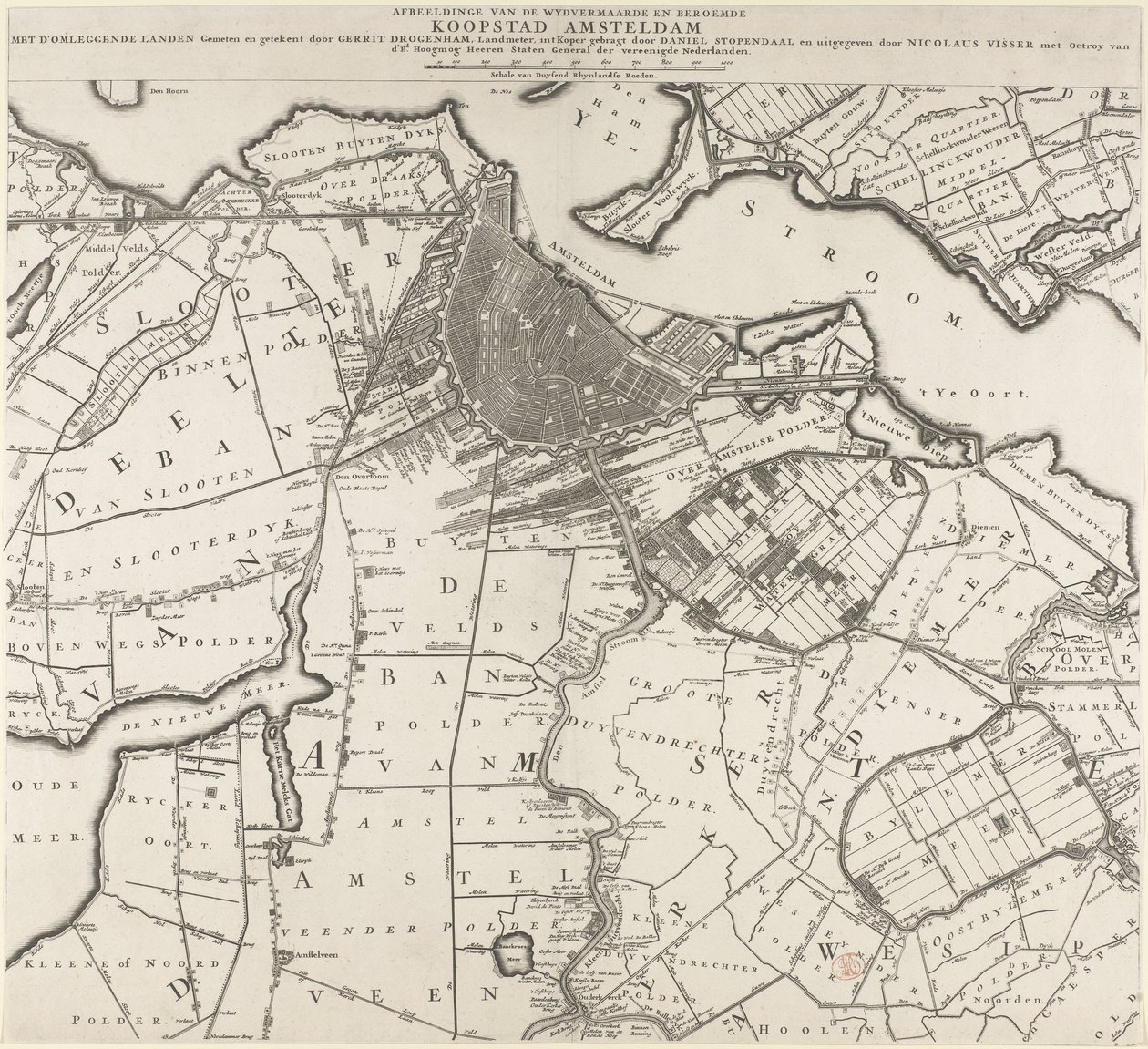 Mapa de Amsterdã e arredores de Daniël Stopendael