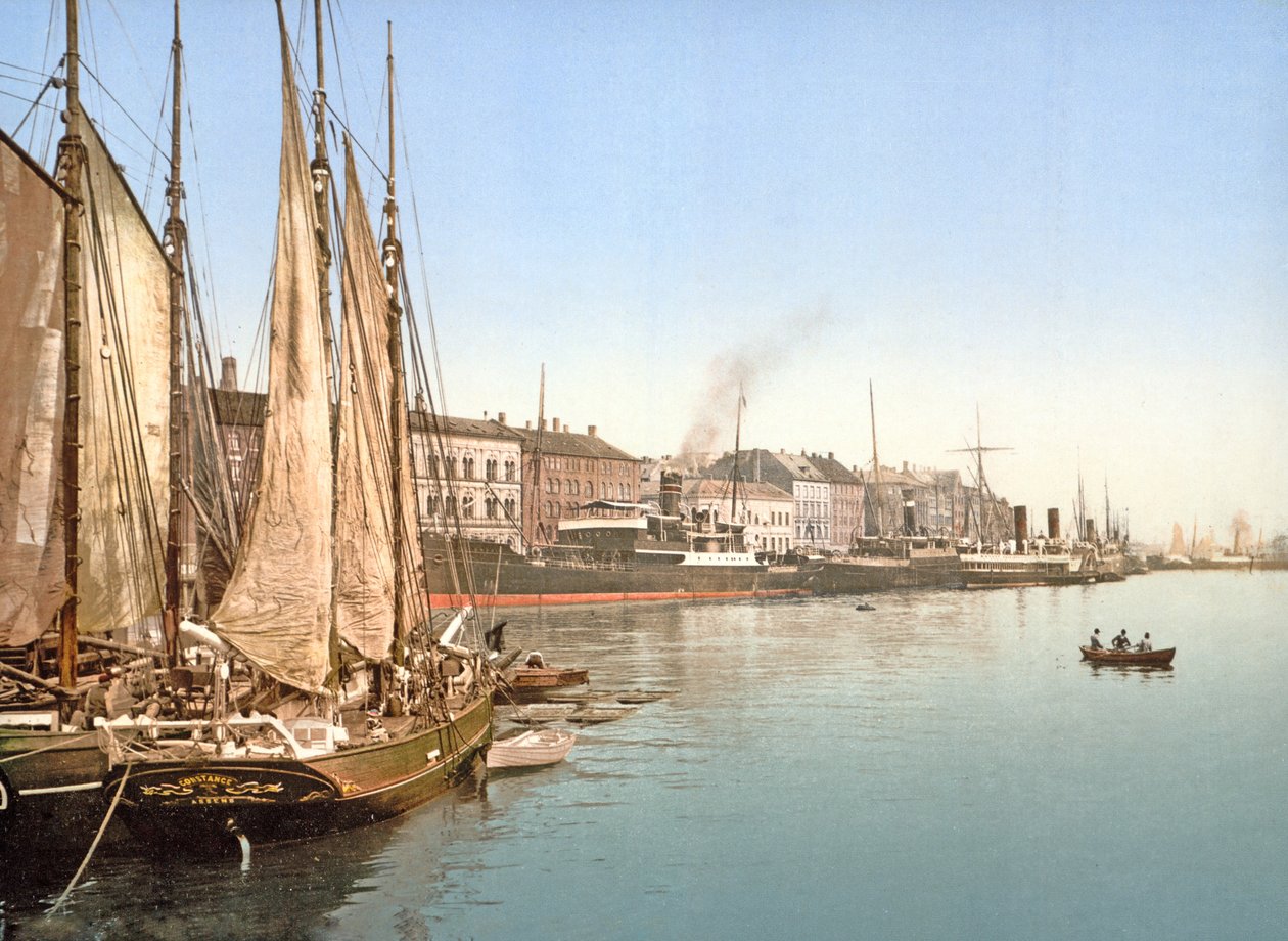 Vista de Havnegade, Copenhaga, pub. 1900 de Danish Photographer