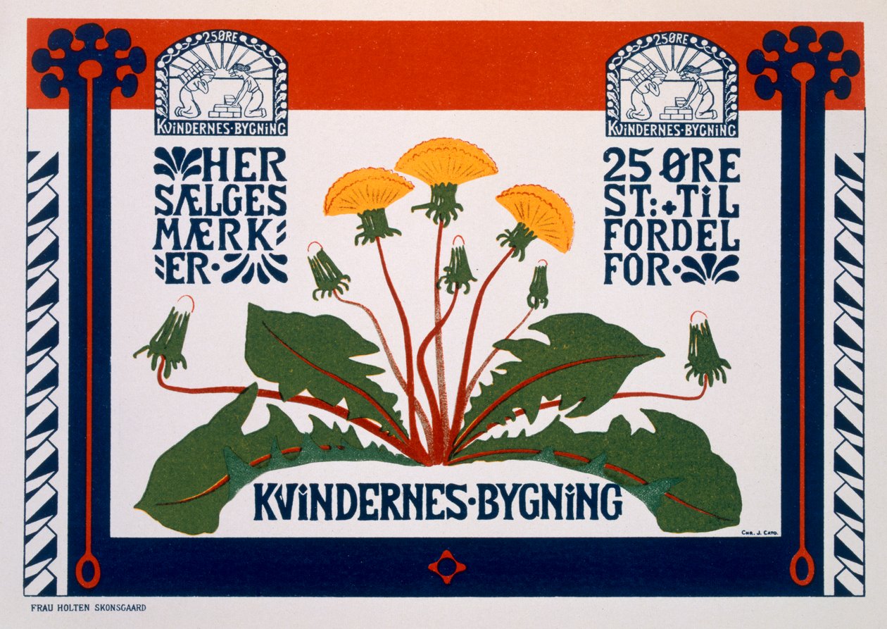 Cartaz publicitário Womens Building, final do século XIX e início do século XX de Danish School