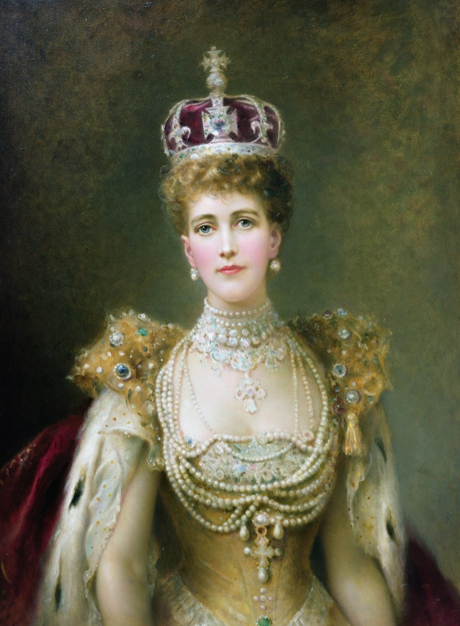 Rainha Alexandra (óleo sobre tela) de Danish School