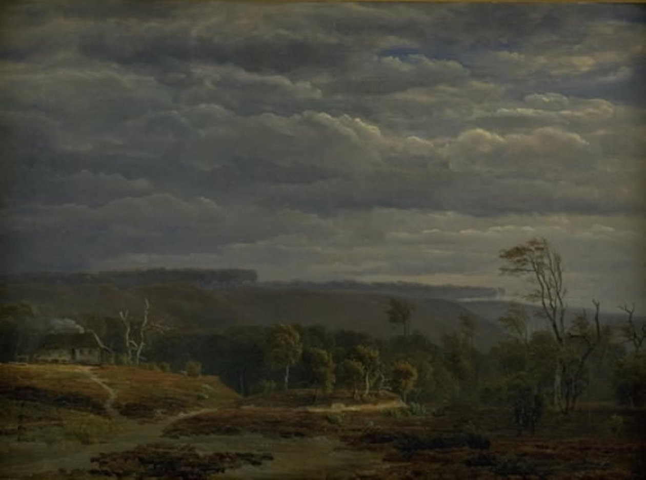 Uma vista de uma paisagem arborizada na Jutlândia de Dankvart Dreyer
