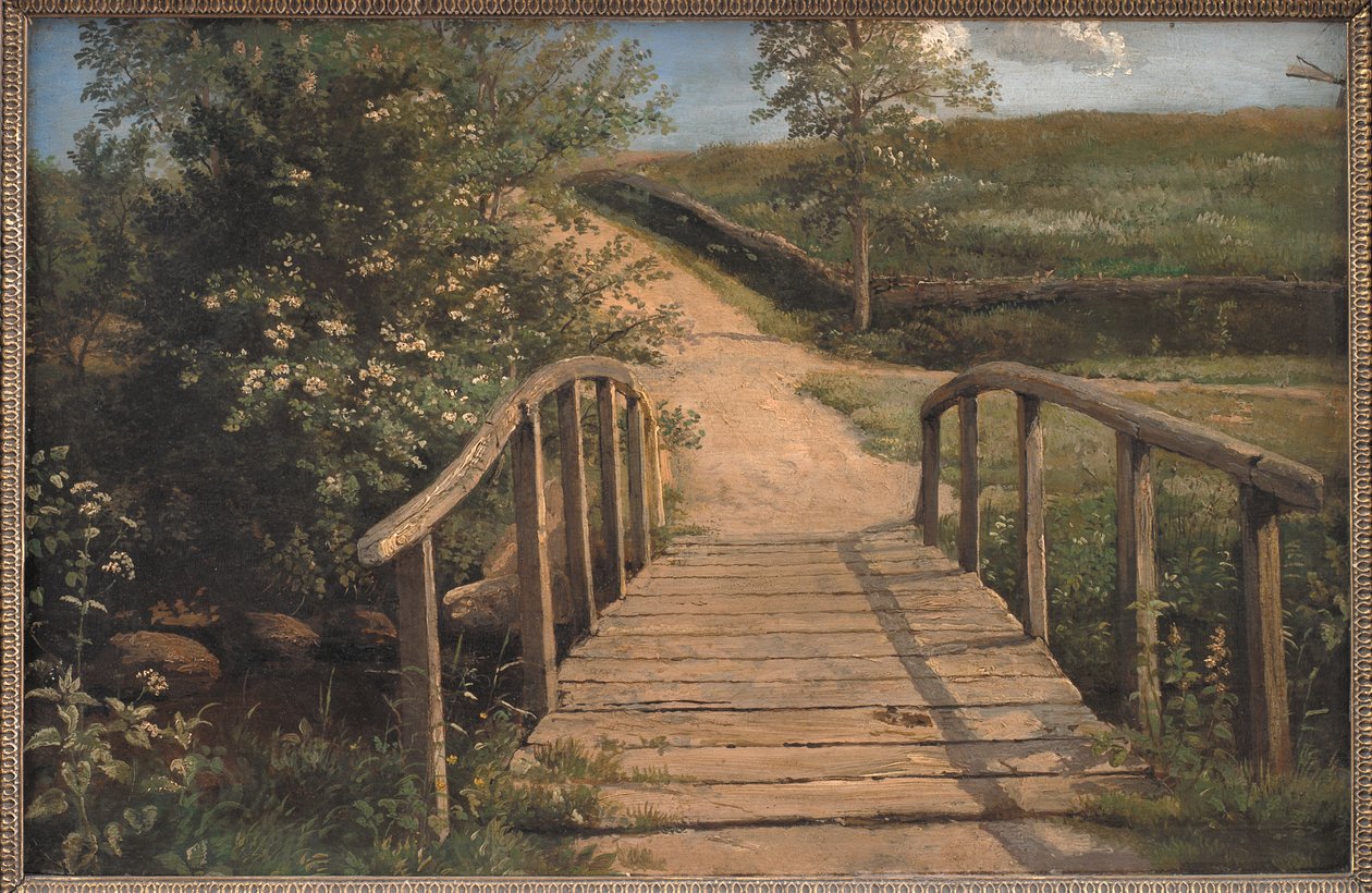 Ponte sobre um córrego em Assens, Funen de Dankvart Dreyer