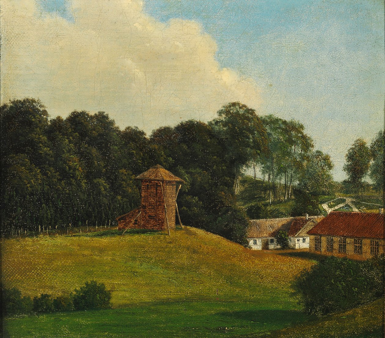 Dinamarquês:  Parti fra "Mariendal ved Assens" Vista de Mariendal perto de Assens de Dankvart Dreyer