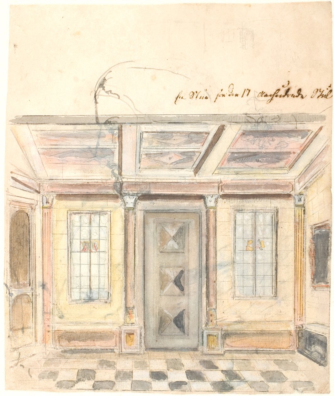 Uma sala de estar do estilo do século XVII de Dankvart Dreyer