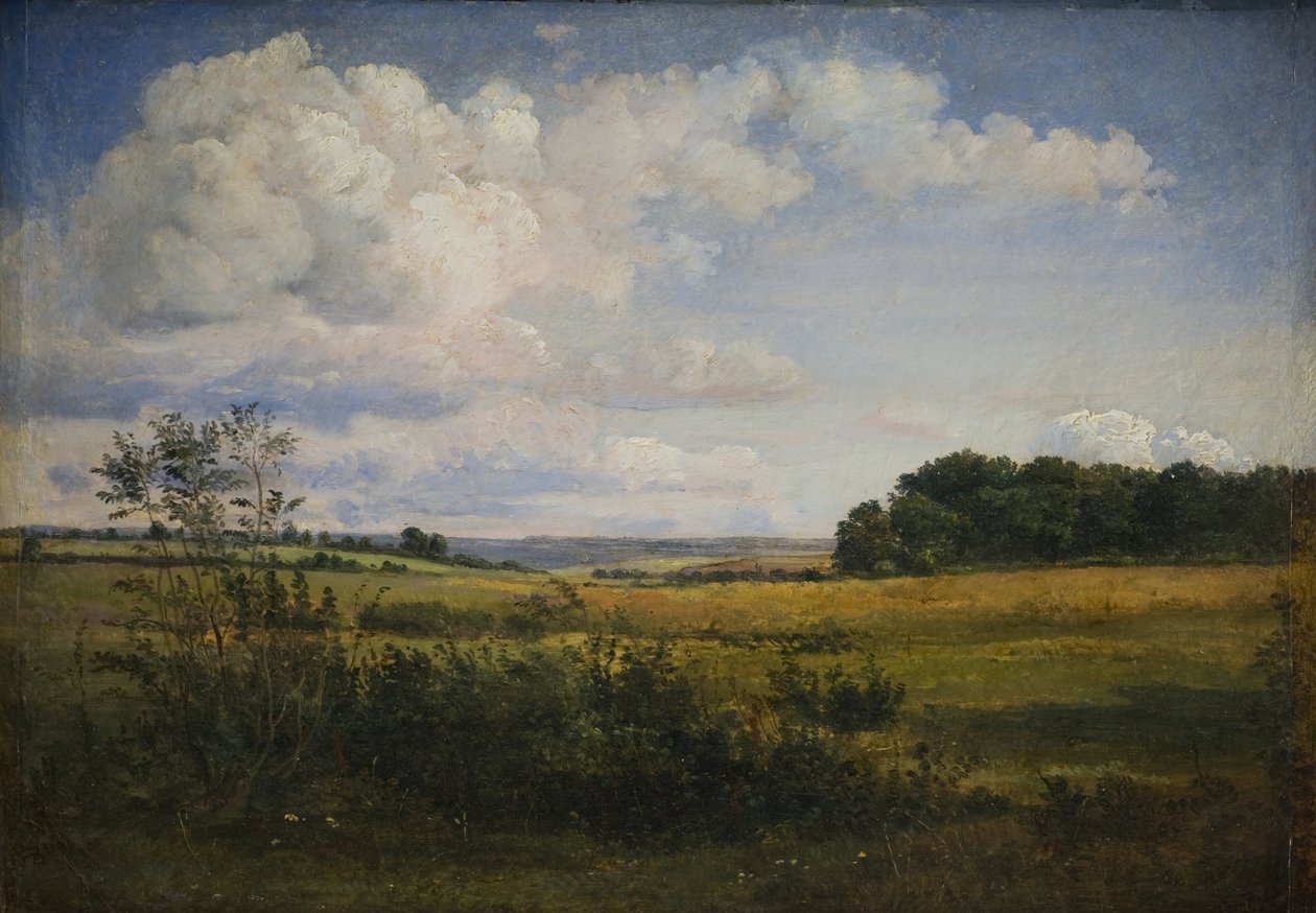 Paisagem com nuvens iluminadas pelo sol de Dankvart Dreyer