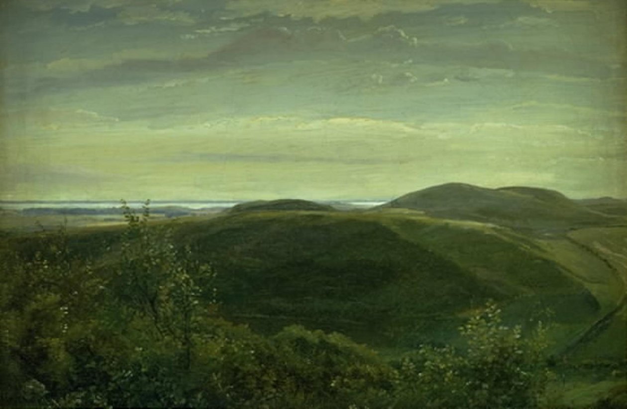 A costa da Jutlândia vista de Mølleknap Hills em Funen. Estudar de Dankvart Dreyer