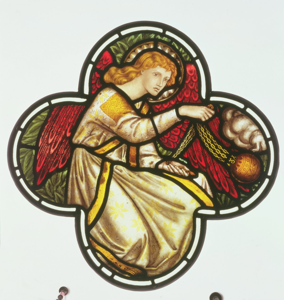 Janela de um anjo balançando um incensário, feito pela fábrica de William Morris, 1870 (vitral) de Dante Gabriel and Burne Jones, Edward Rossetti