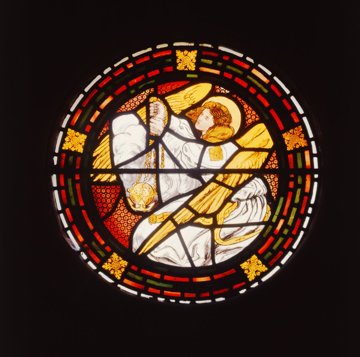 Anjo oferecendo um incensário, 1861 (vitral) de Dante Gabriel Charles Rossetti