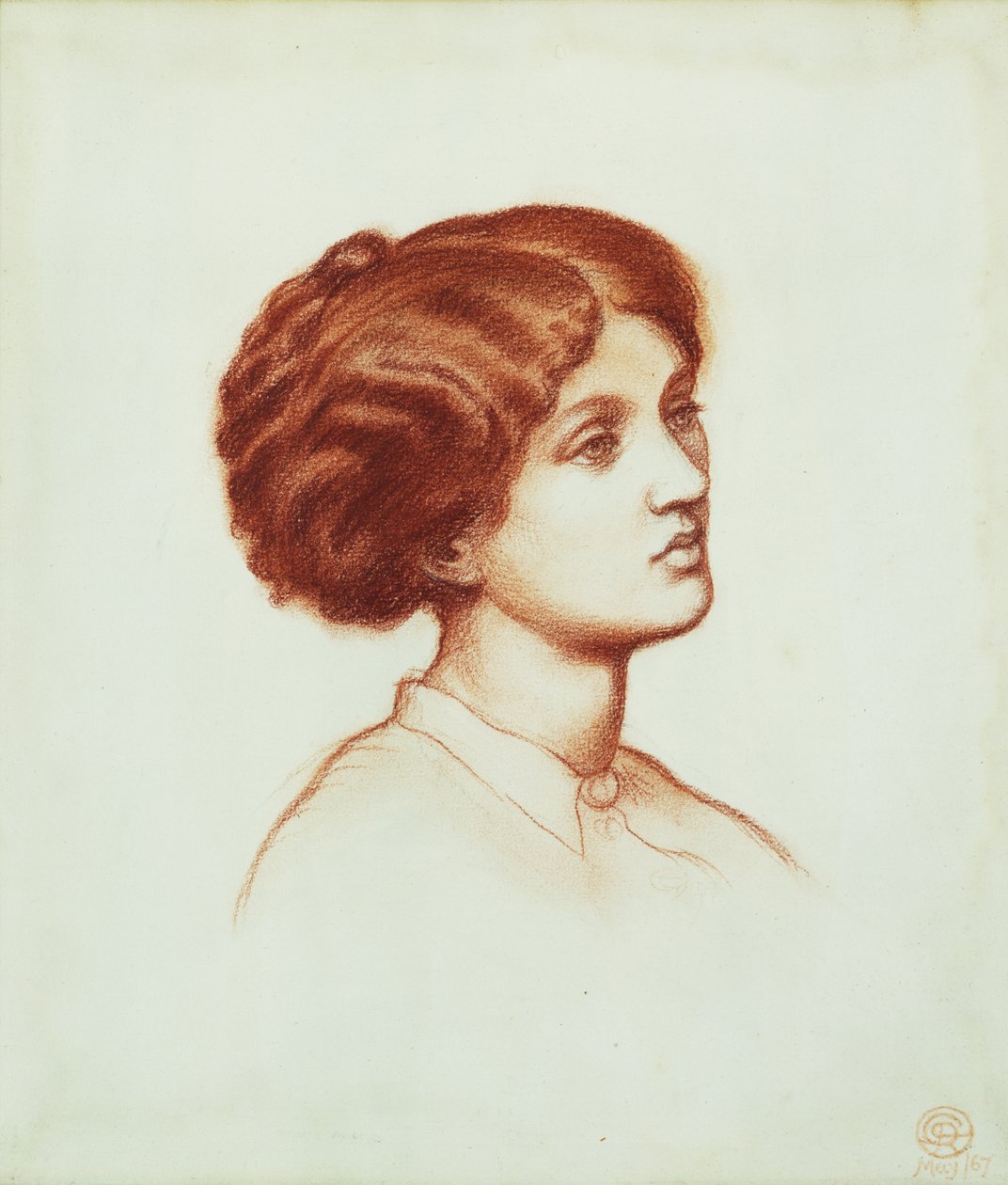 Sra. Frederick Leyland, 1867 (giz vermelho sobre papel) de Dante Gabriel Charles Rossetti