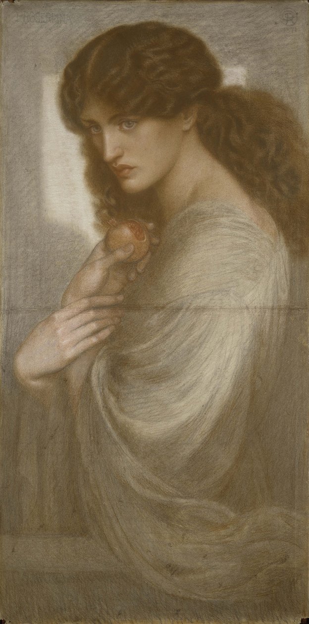 Proserpina, 1871 (giz colorido sobre papel) de Dante Gabriel Charles Rossetti